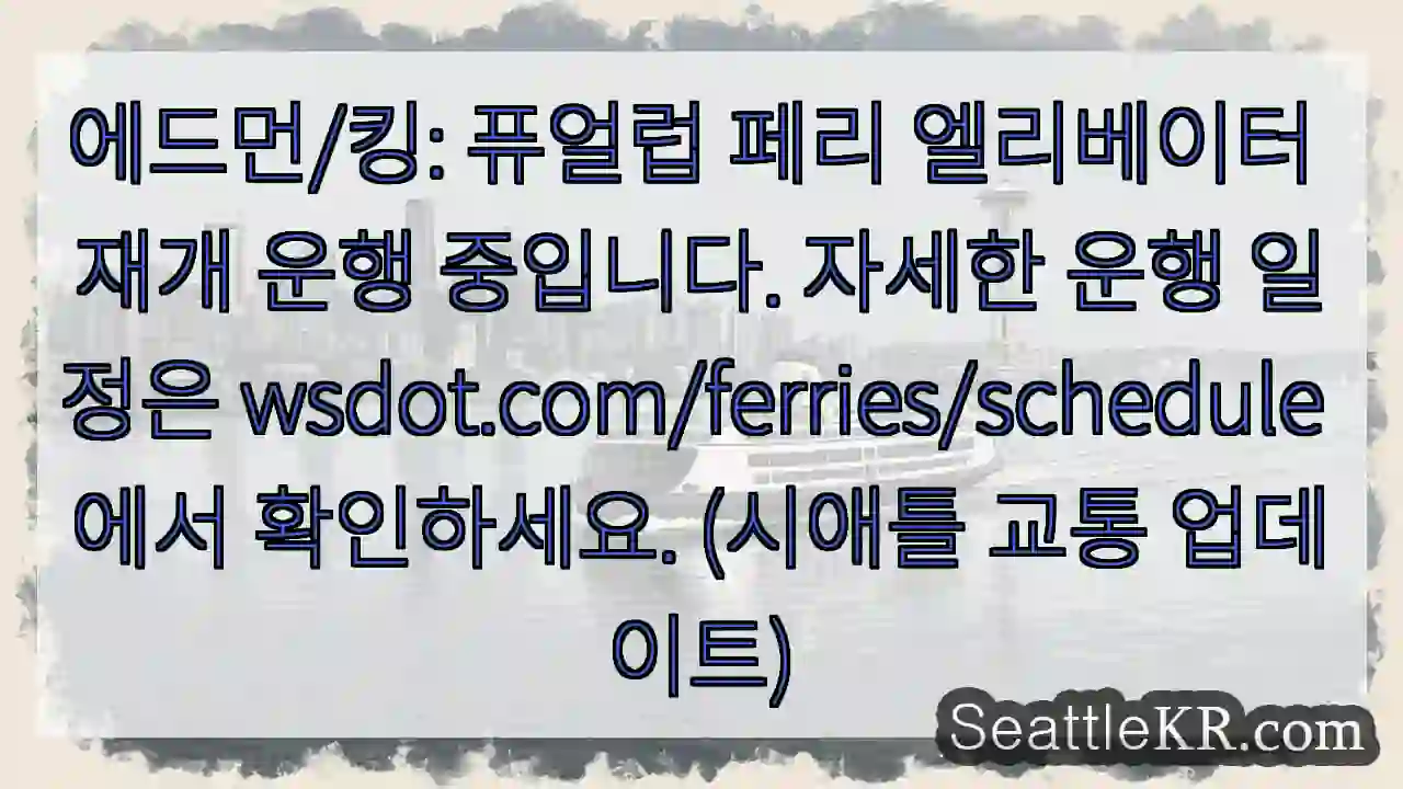 페리 운행 재개! 확인!