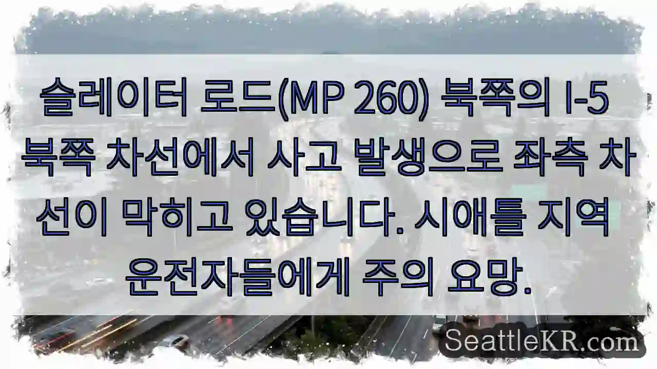 사고! 왼쪽 차선 막힘
