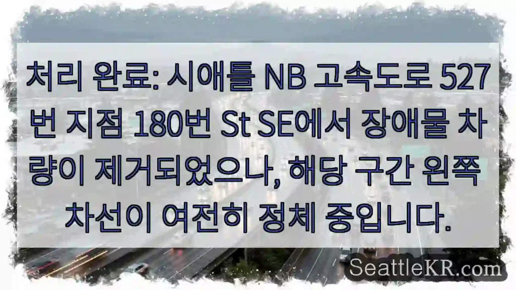 차량 제거, 왼쪽 차선 정체