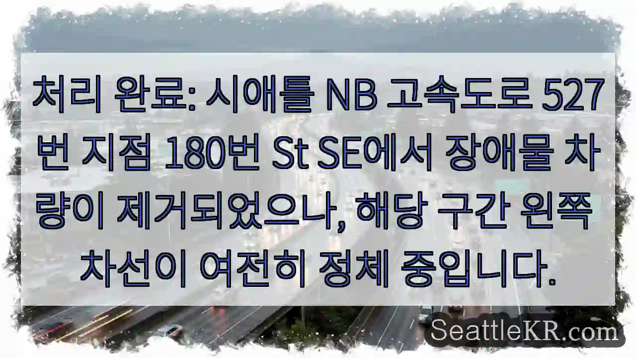 차량 제거, 왼쪽 차선 정체