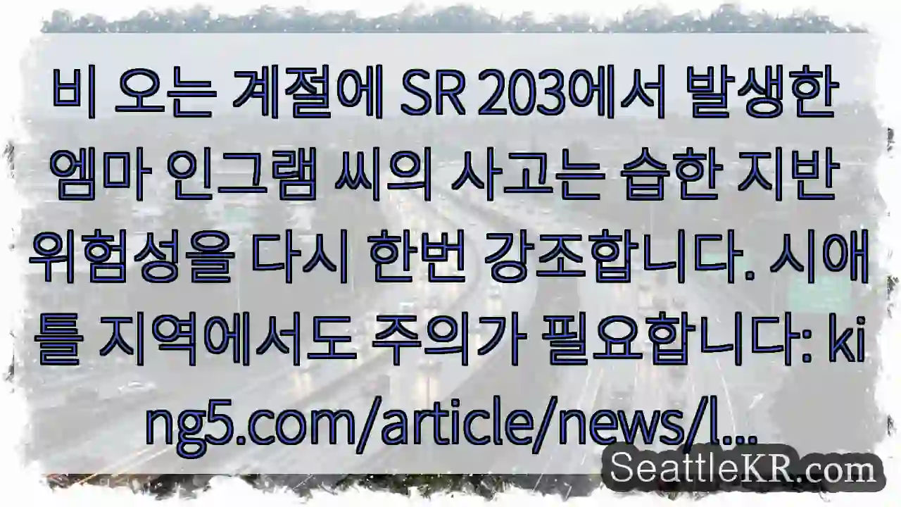 비 오는 길 주의! 지반 위험