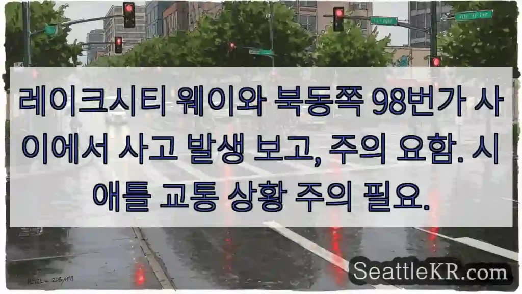 사고! 레이크시티웨이 &amp; 98번가 주의