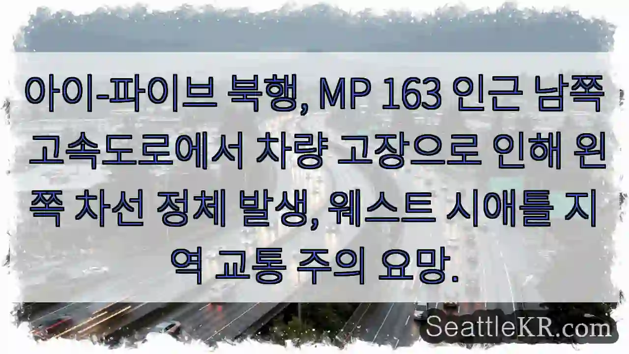 차량고장, 왼쪽 차선 정체