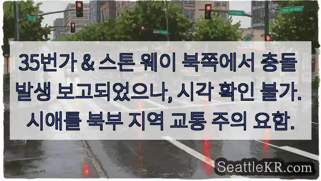 시애틀 교통뉴스 1 충돌 보고! 북쪽 주의
