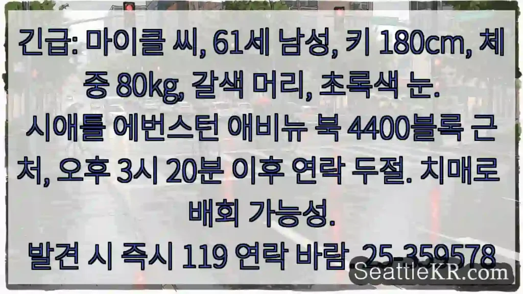 61세 마이클, 치매 우려. 즉시 119!