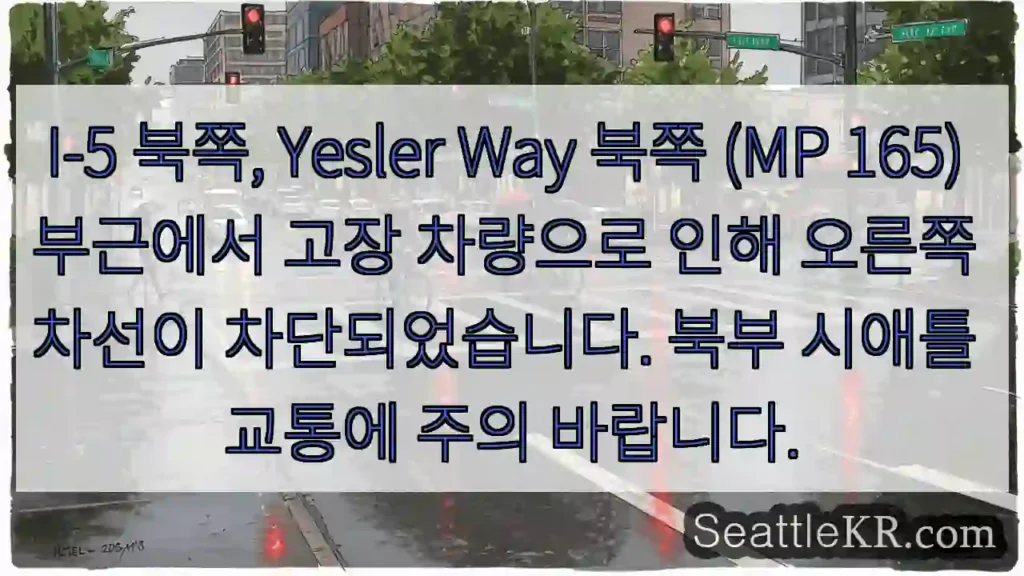 차량 고장! 오른쪽 차선 차단