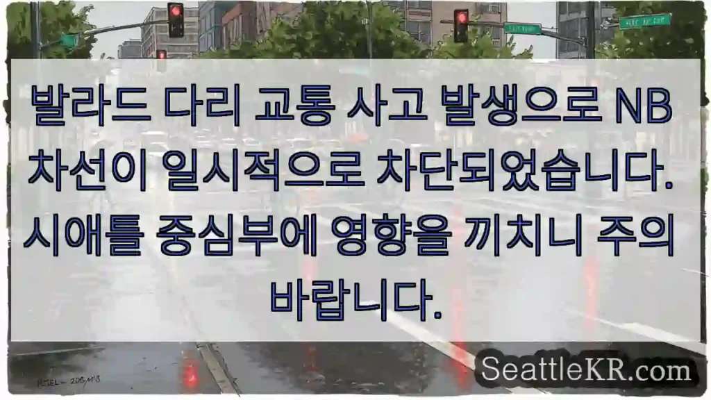 다리 사고! NB 차선 차단