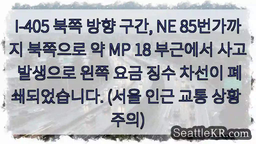 요금 차선 폐쇄! 사고 구간 주의