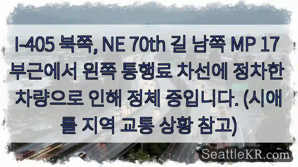 차량 정차로 I-405 정체!