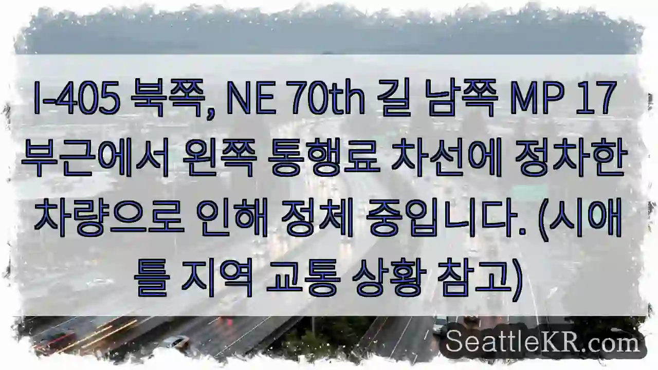 차량 정차로 I-405 정체!