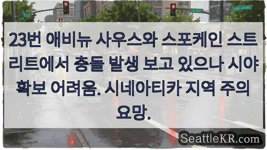 충돌 발생! 23번 애비뉴 사우스 &amp; 스포케인 스트리트