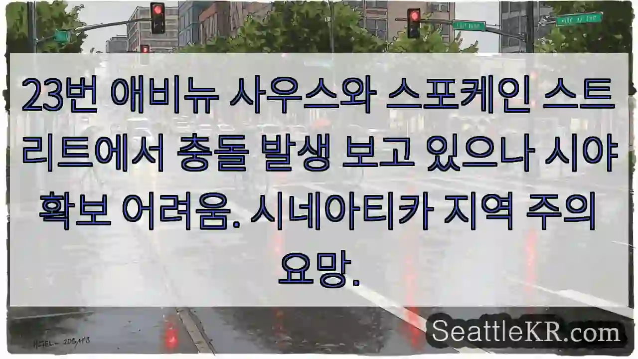 충돌 발생! 23번 애비뉴 사우스 & 스포케인 스트리트