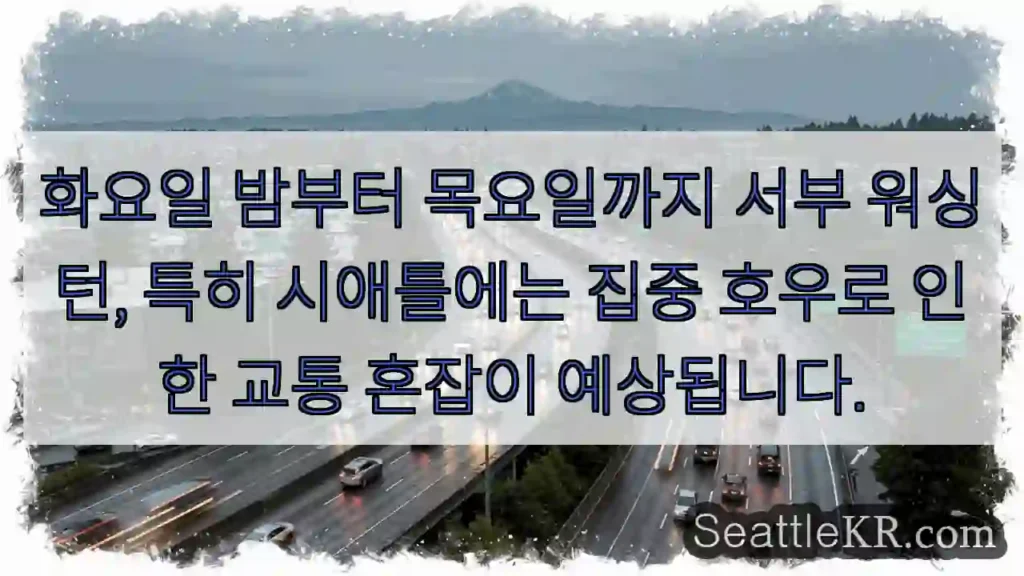 호우로 교통 혼잡이 예상됩니다.