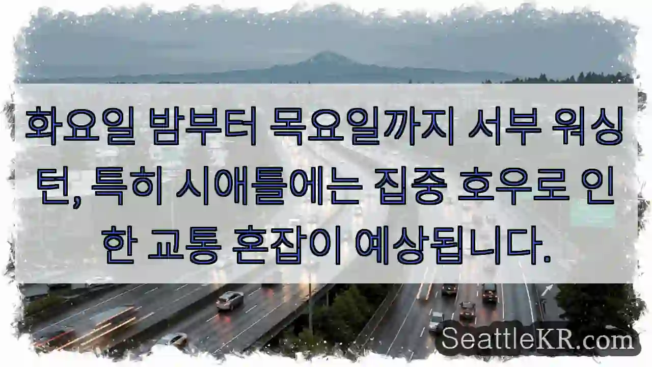 호우로 교통 혼잡이 예상됩니다.