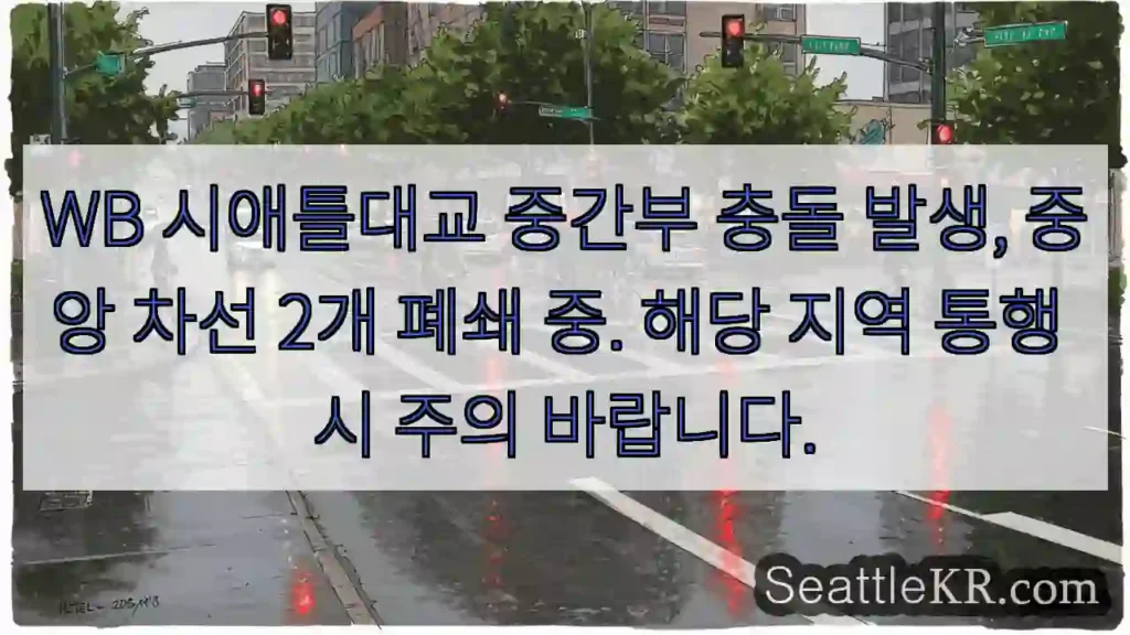 시애틀대교 중앙 2차로 폐쇄! 주의!