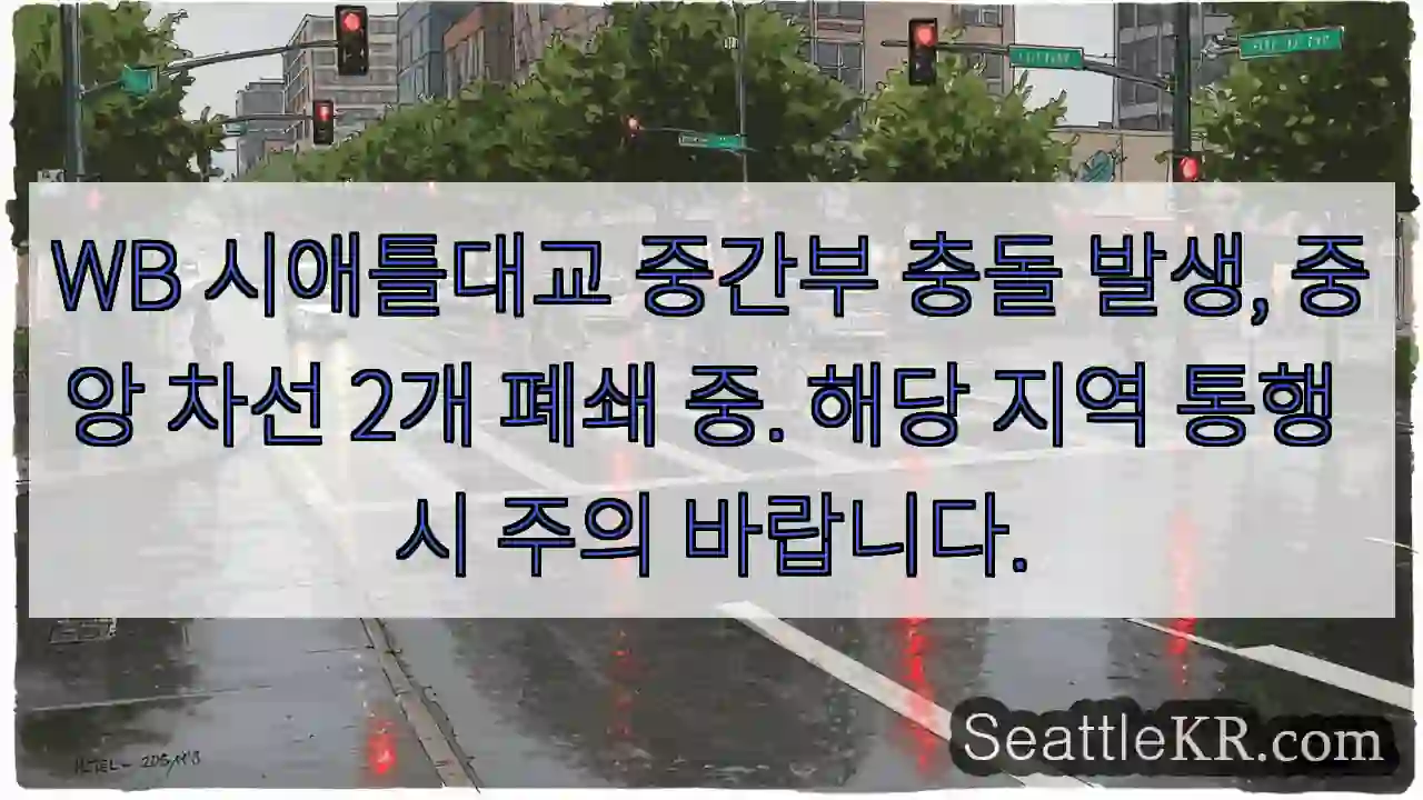 시애틀대교 중앙 2차로 폐쇄! 주의!