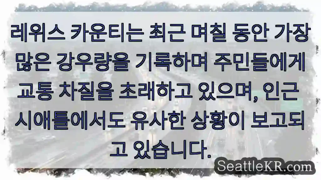 강수량 폭증! 교통 혼잡이 심각