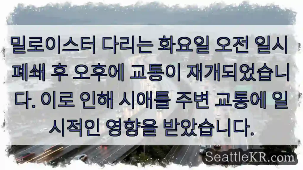 밀로이스터 다리 재개통!