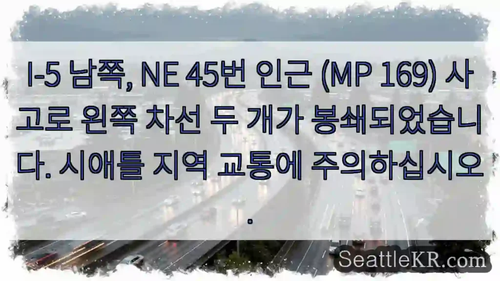 사고구간: I-5 남행 (MP 169)