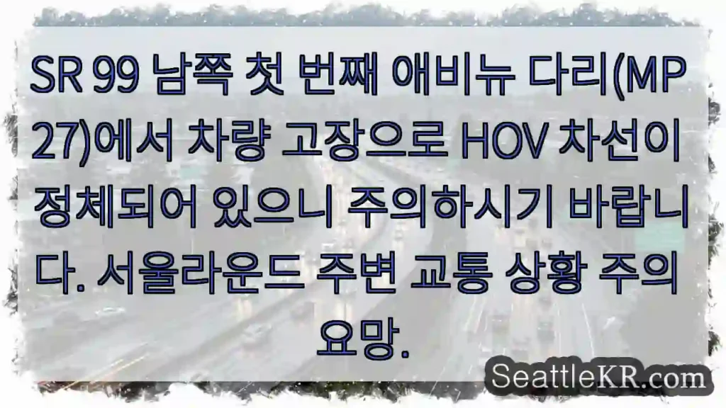 고장 차량! HOV 차선 정체