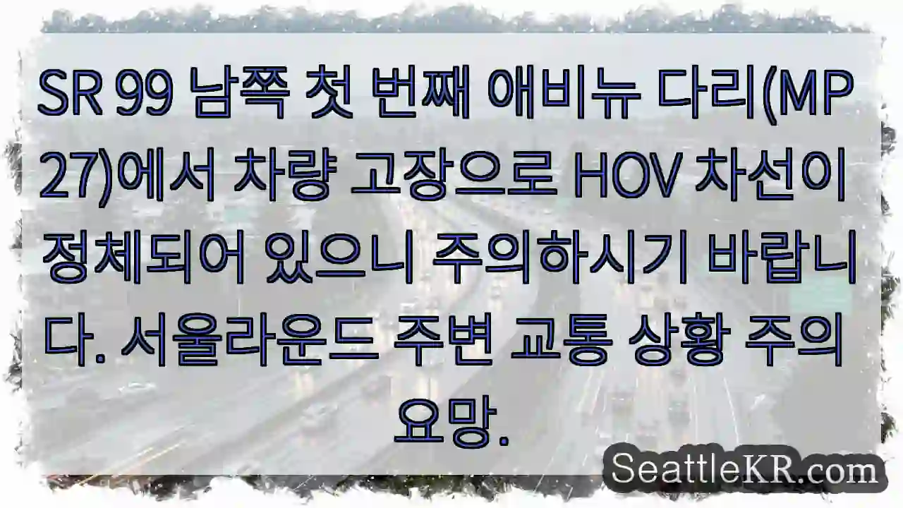 고장 차량! HOV 차선 정체