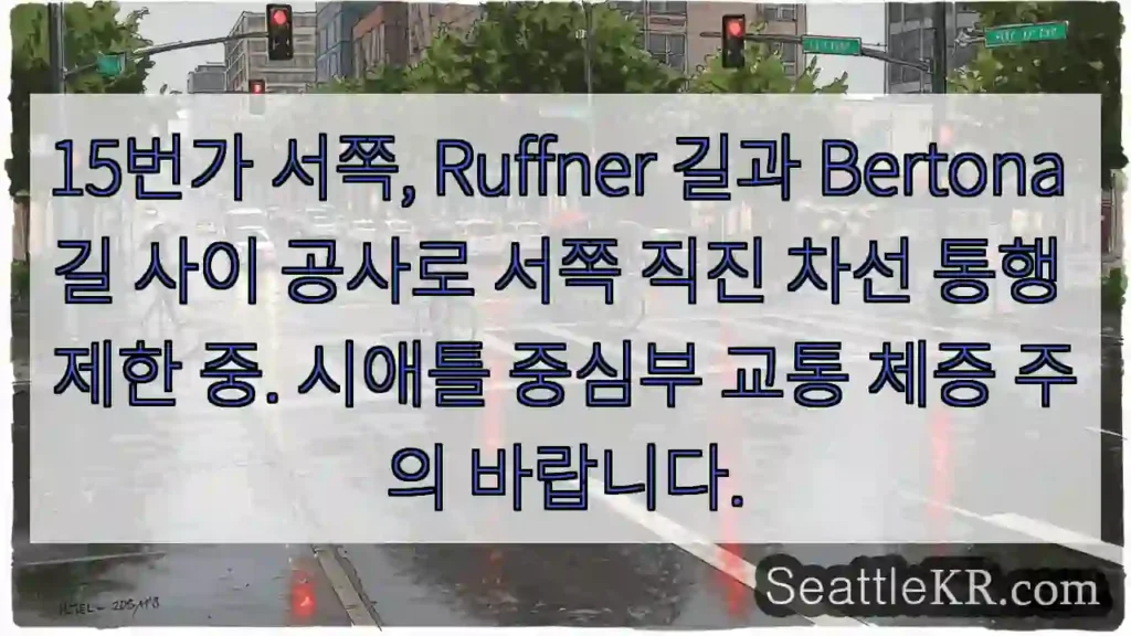 서쪽 차선 통행 제한!