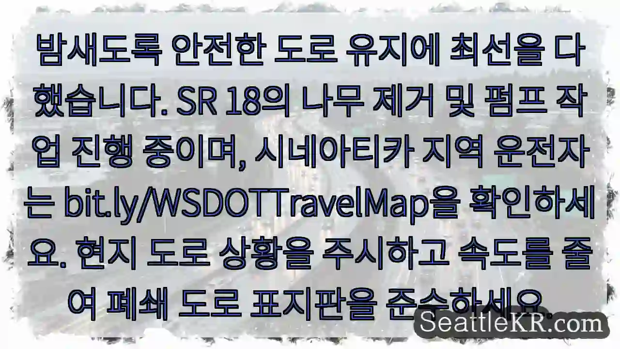 도로 안전 주의! 나무 제거 중 1 도로 안전 주의! 나무 제거 중