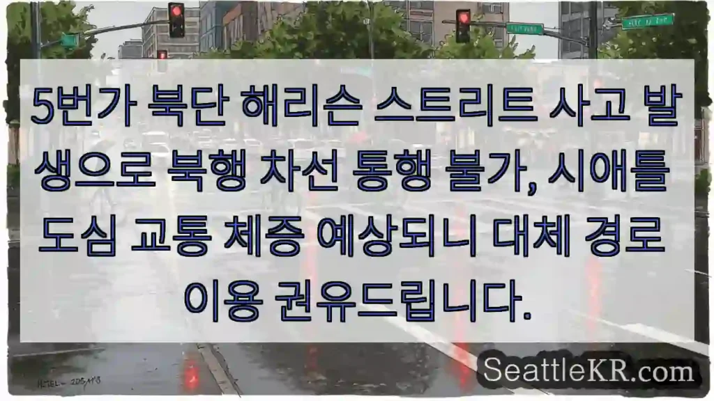 5번가 사고! 북행 차선 폐쇄