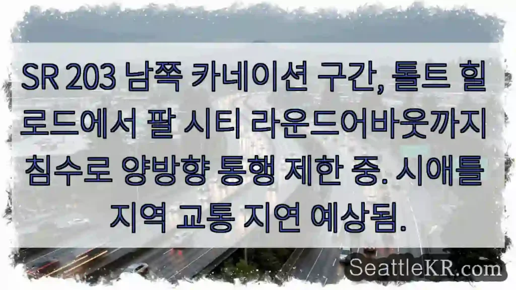 남쪽 카네이션 침수, 통행 제한!