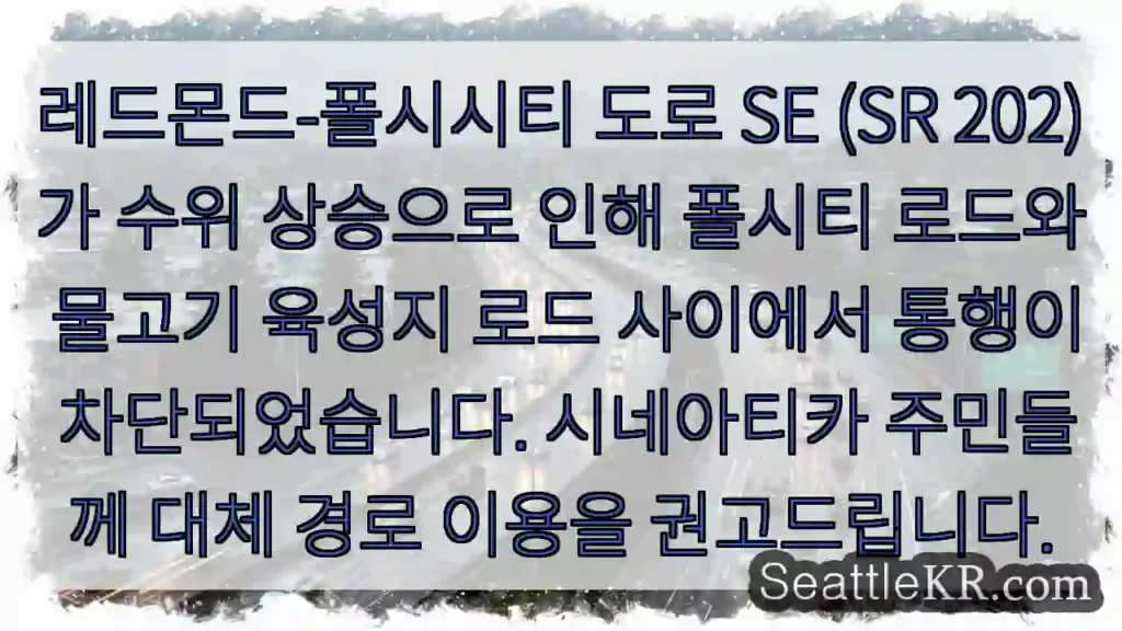 도로 차단! 대체 경로 필수