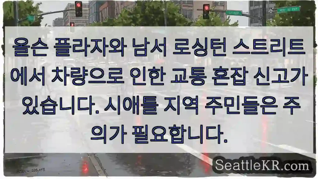 교통 체증! 올슨 플라자로 주의