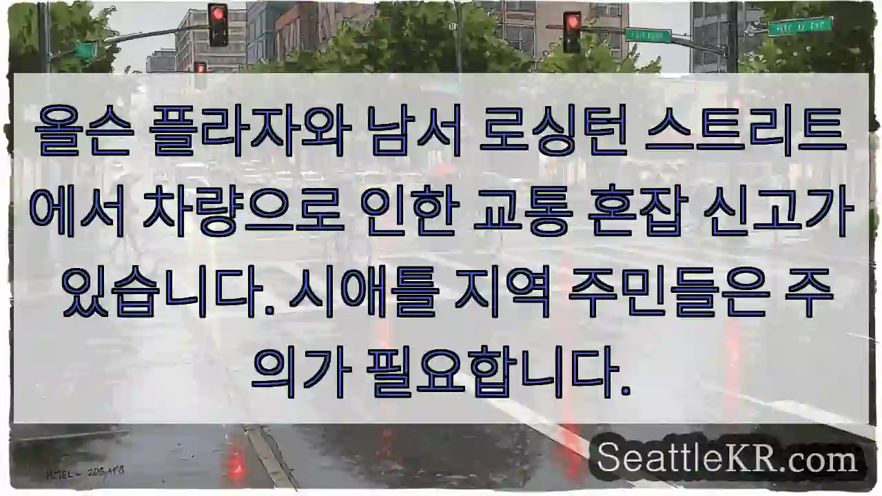 교통 체증! 올슨 플라자로 주의