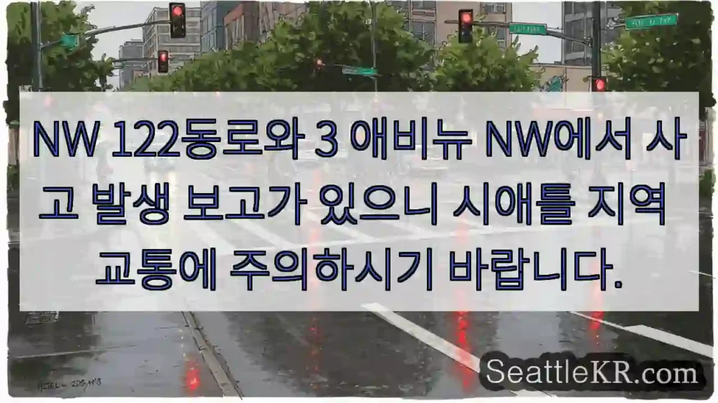 사고! NW 122동로 &amp; 3 애비뉴 NW 주의