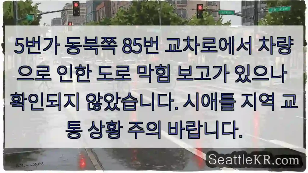 5동 85번 교차로 교통 주의!
