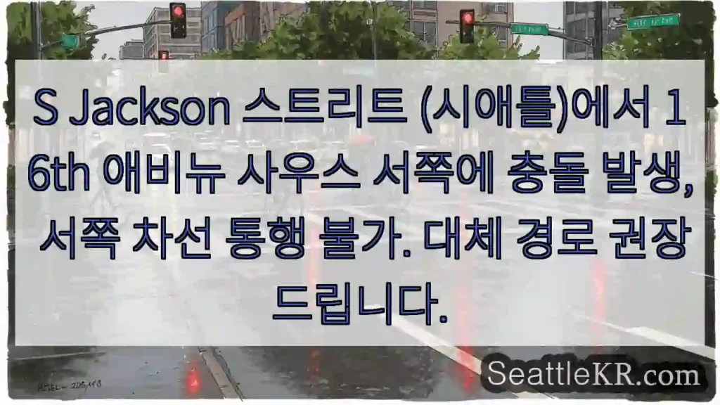 충돌! 16th 애비뉴 사우스 차선 차단