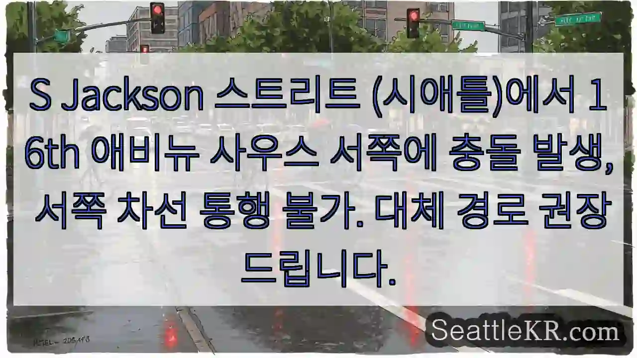 충돌! 16th 애비뉴 사우스 차선 차단