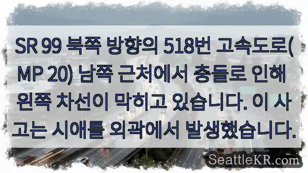 사고! 왼쪽 차선 막힘