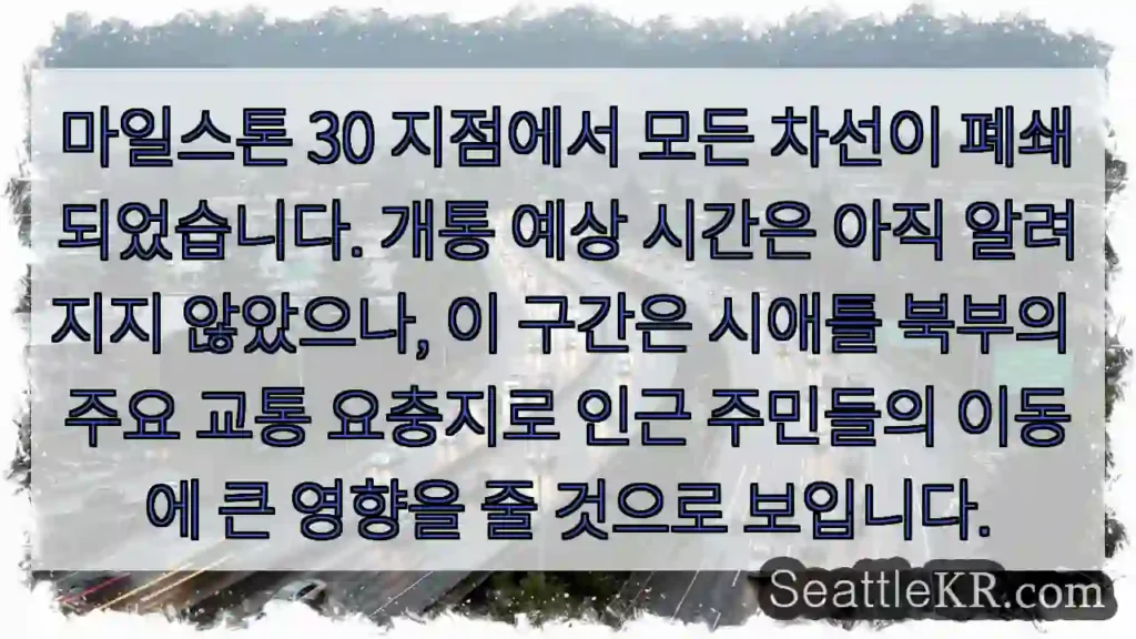 30마일스톤 폐쇄 중