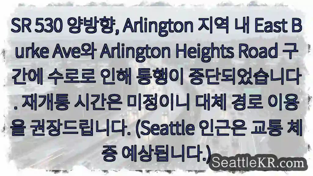 동결로 통행 중단, 대체 경로 이용