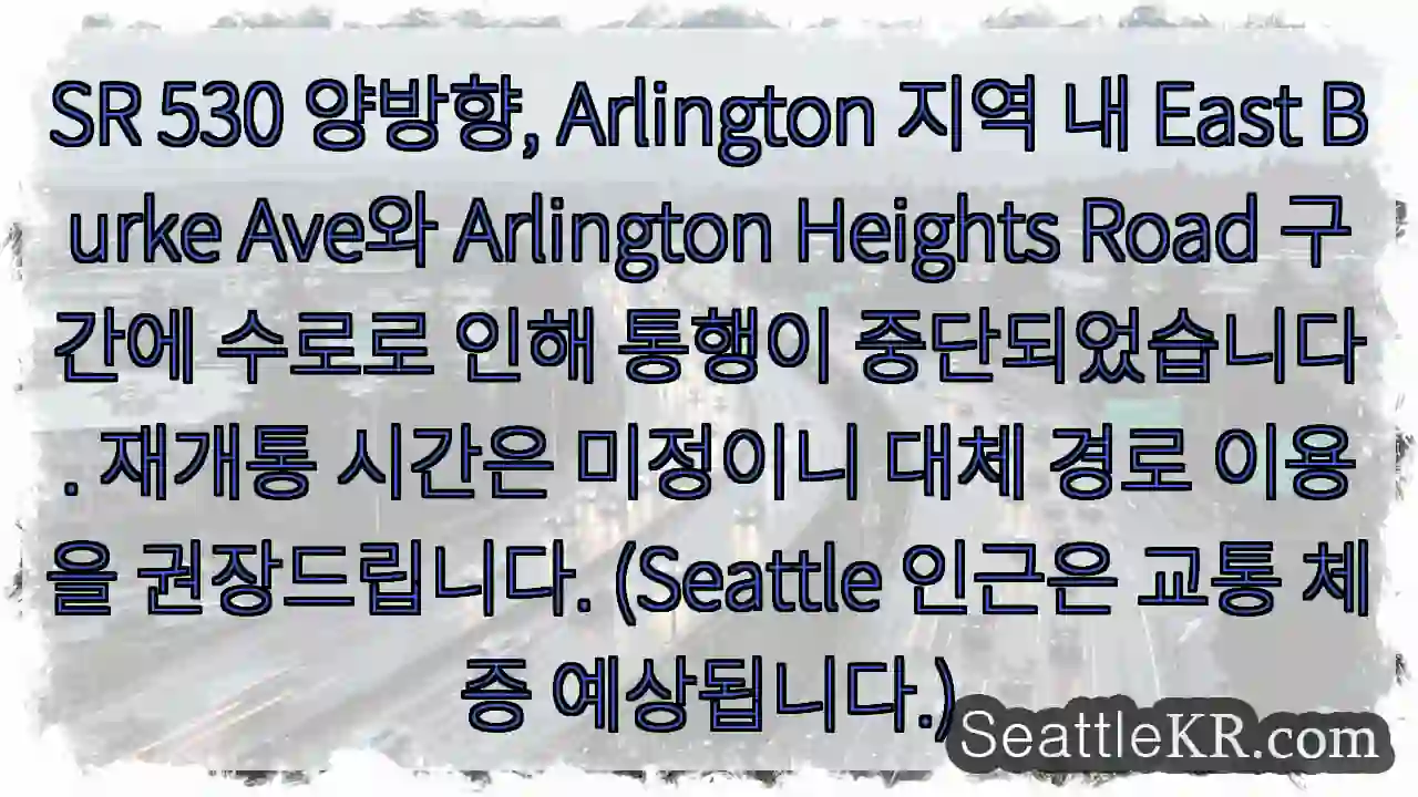 동결로 통행 중단, 대체 경로 이용 1 동결로 통행 중단, 대체 경로 이용