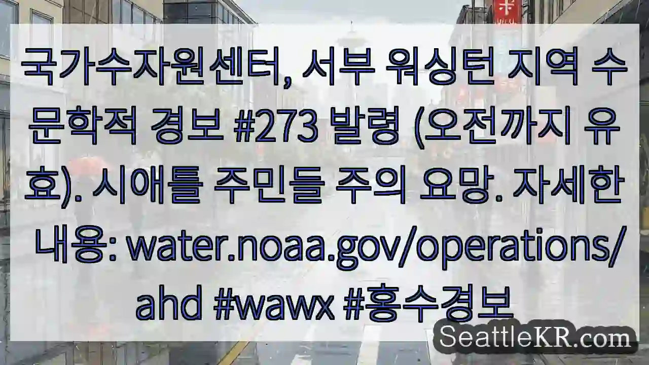 시애틀 날씨뉴스 8 수문학적 경보 발령! 주의 필요