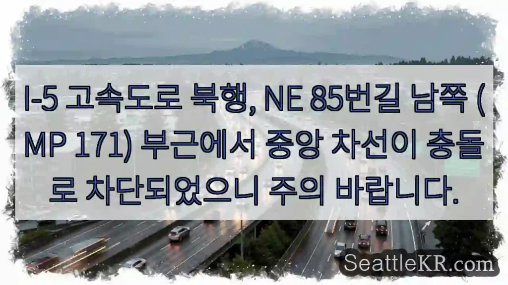 충돌! 중앙차선 차단