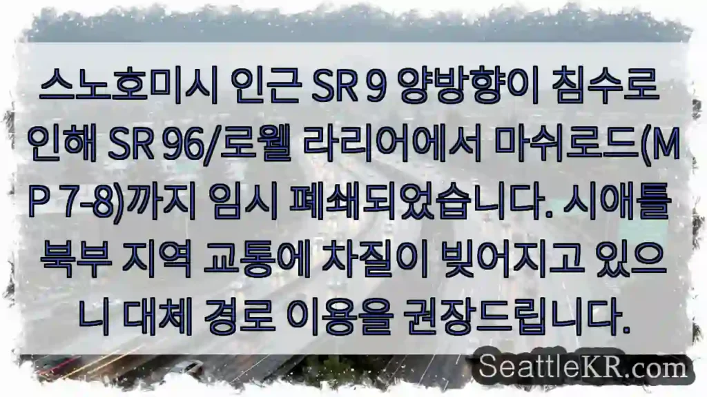 수중 교통 차단! 대체 경로 권장