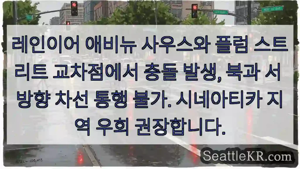 사고! 남북 차선 막힘