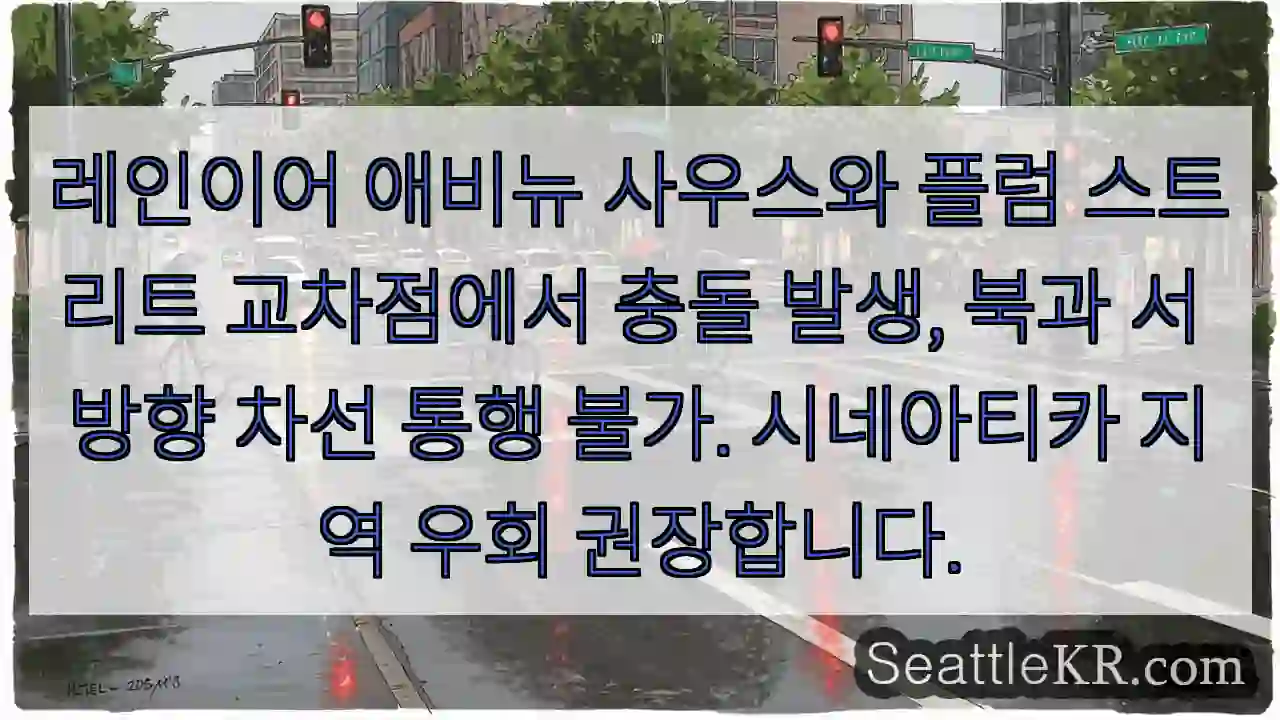 사고! 남북 차선 막힘