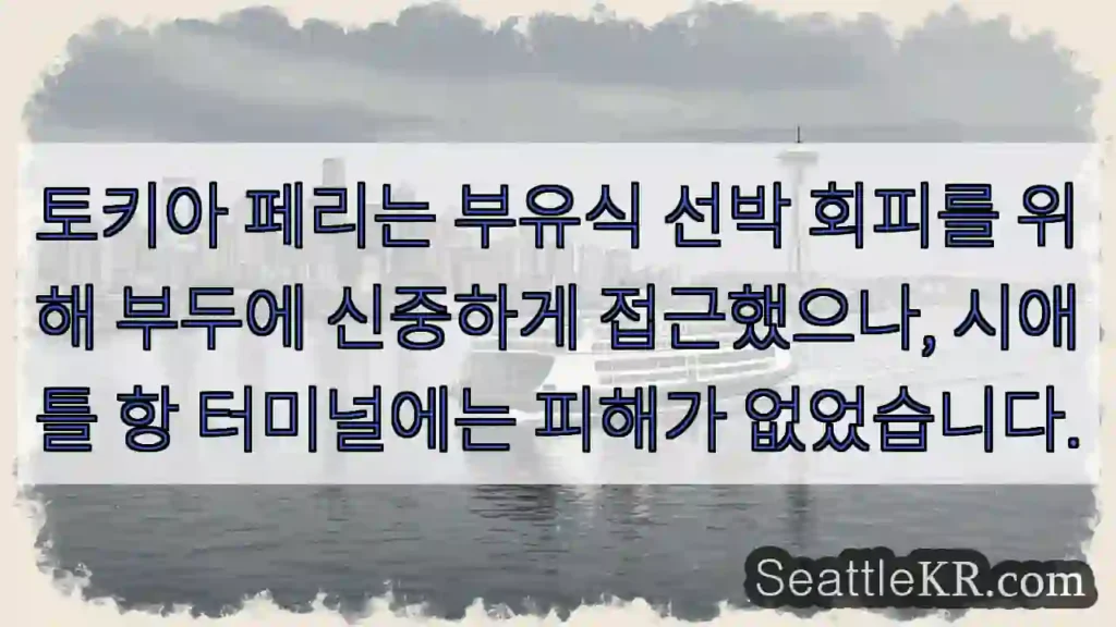 토키아 페리 부두 안전 통과
