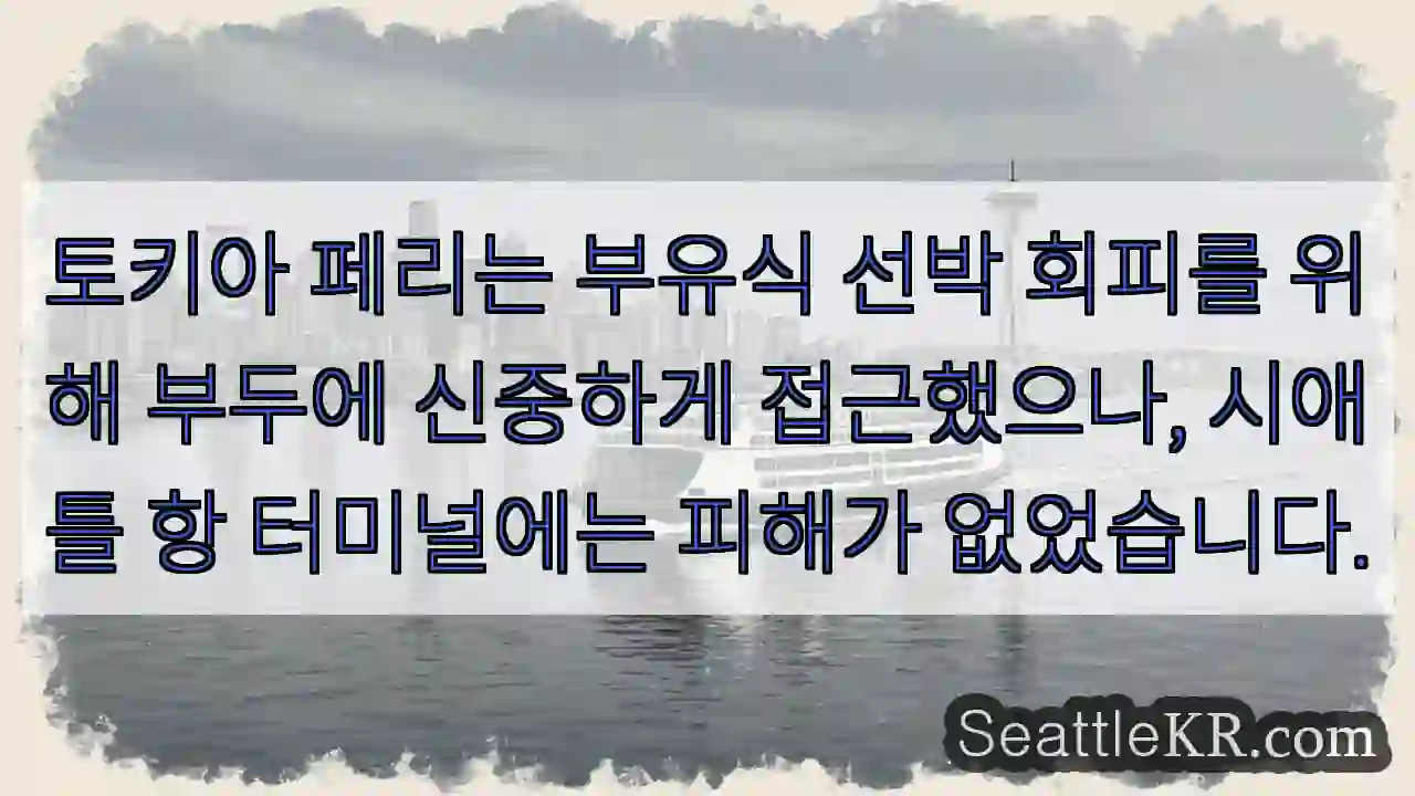 토키아 페리 부두 안전 통과