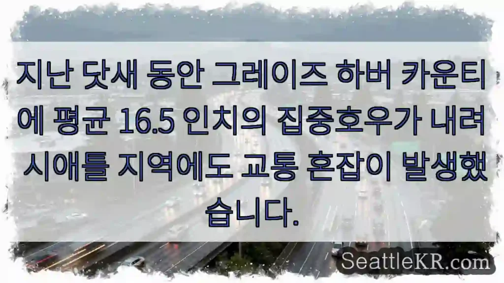 강수량 폭증! 교통 체증