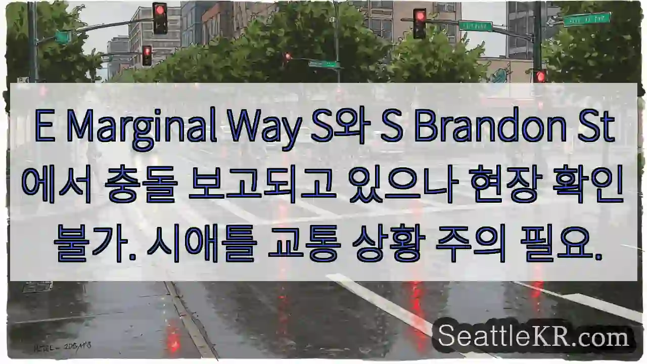 충돌! S Marginal Way S & S Brandon St 확인 필요