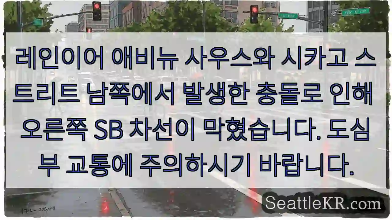 사고로 오른쪽 SB 차선 정체!